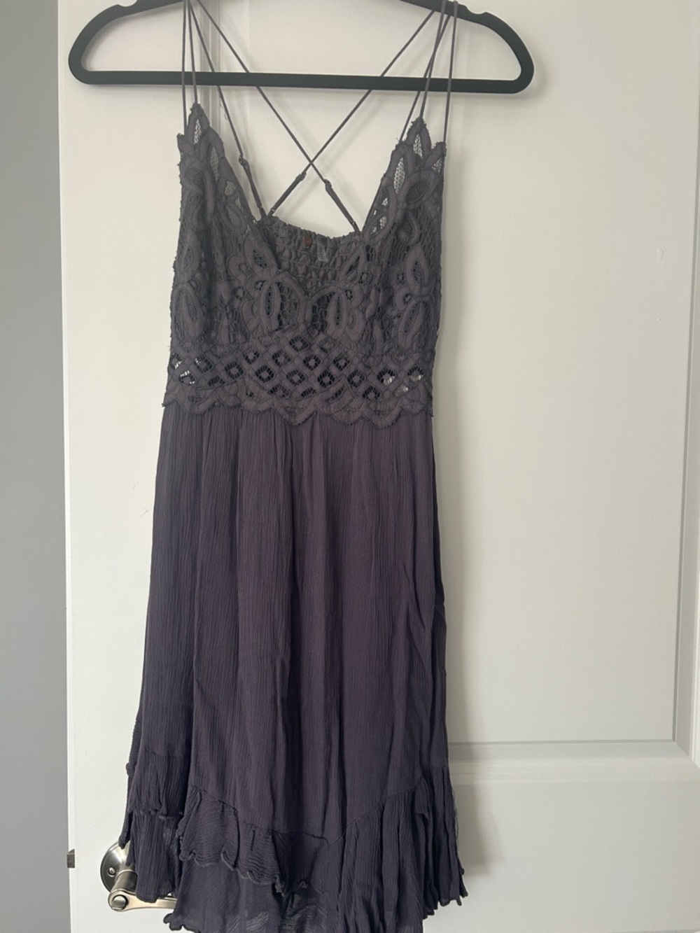 Free People Dusty Charcoal slip dress
